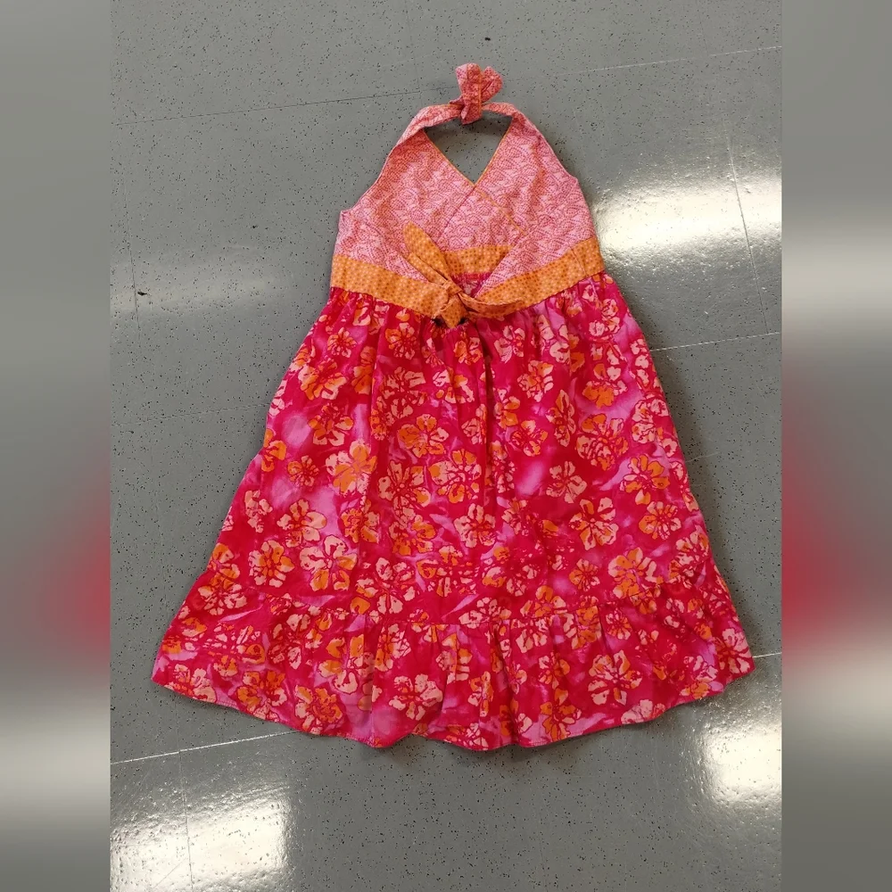 Youngland Girl size 5 Paisley polka dot Floral Stretch A Line Sleeveless Dress - Picture 3 of 13